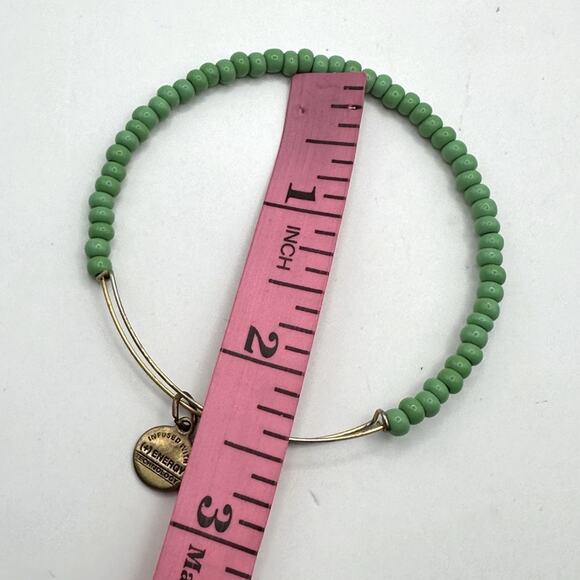 Alex & Ani Green beaded bangle bracelet beads boho bohemian casual jewelry - Picture 3 of 5